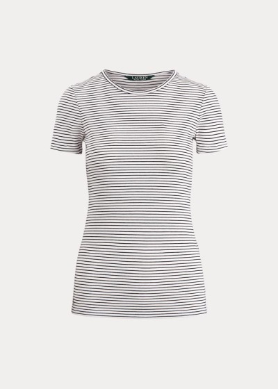 Ralph Lauren Striped Cotton-Blend T Shirt Dame Danmark (UVTAX1967)